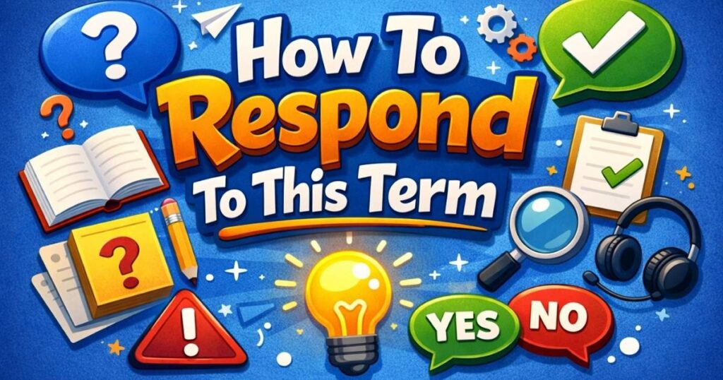 How To Respond To This Term