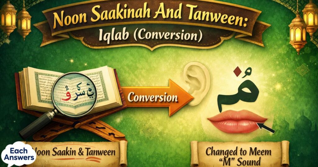 Noon Saakinah And Tanween: Iqlab (Conversion)