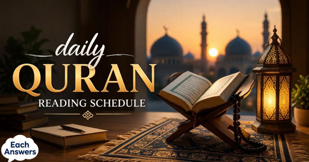 Recitation Quran with daily practice schedule